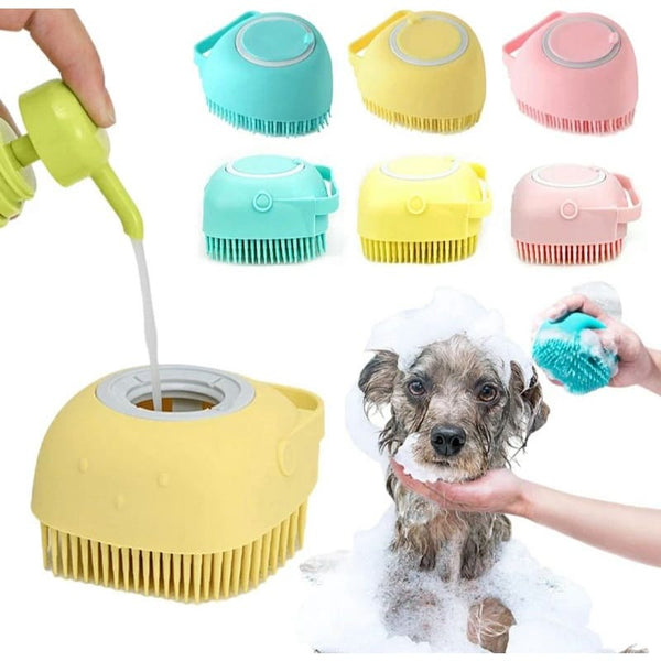 Escova de silicone com dispenser de sabão